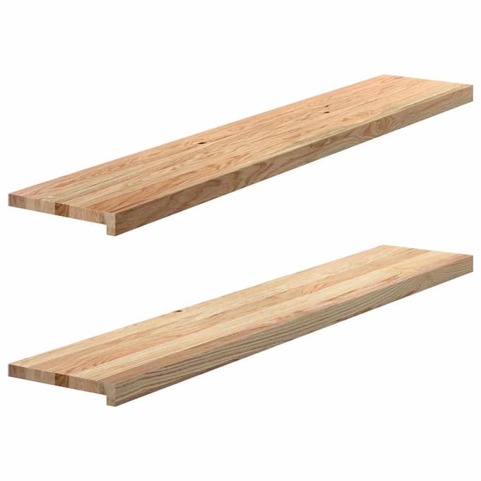 vidaXL - Vensterbanken - 2 - st - onbehandeld - 140x25x2 - cm - massief - eikenhout