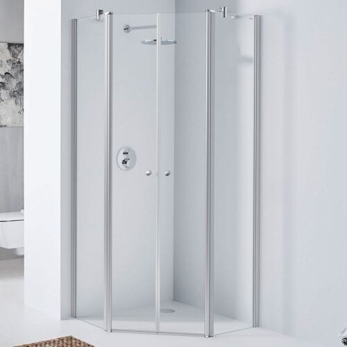 Koralle TwiggyPlus pentagonal shower swing door with fixed element 90 x 185 cm VZ34609018AA1