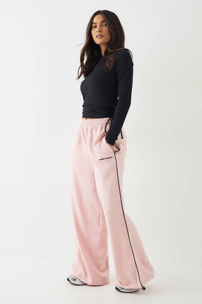 Dames DSGN Studio Piping Detail Mid Rise Toggle Jogger | Baby Roze | Maat: XL