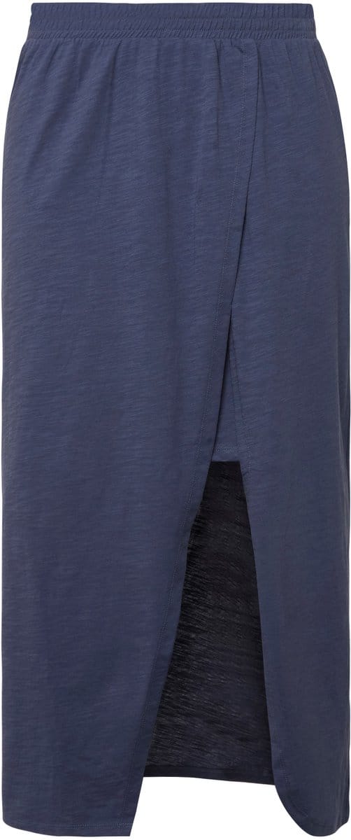 Ulla Popken - Dames - Jersey rok dubbellaags elastische tailleband - Inktblauw - Maat 54+