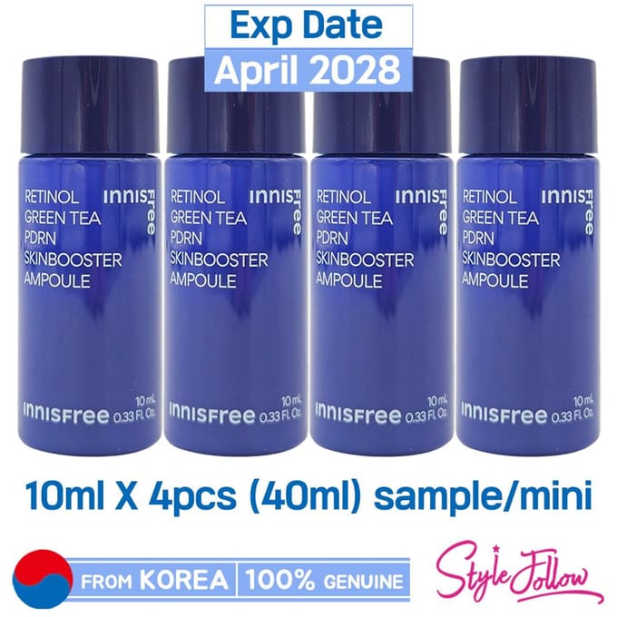 4pcs/40ml_[INNISFREE] Ampoule Skinbooster Rétinol Thé Vert PDRN 10ml (Échantillon) 10ml X 4pcs (40ml) sample blue