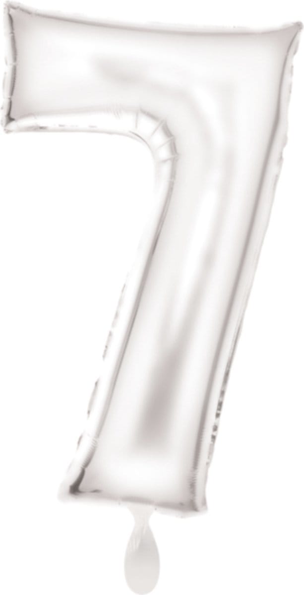 Folieballon 86cm cijfer 7 Silk White