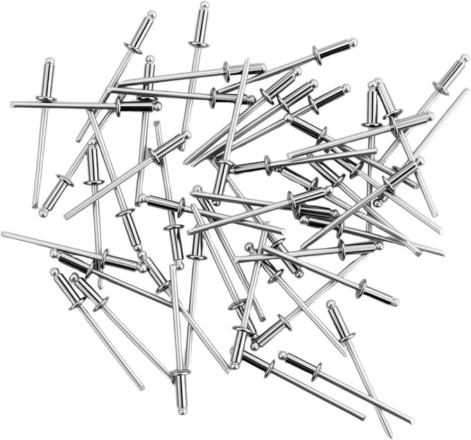 55 stuks blindklinknagels RVS, M3,2 x 9 mm, met koepelkop