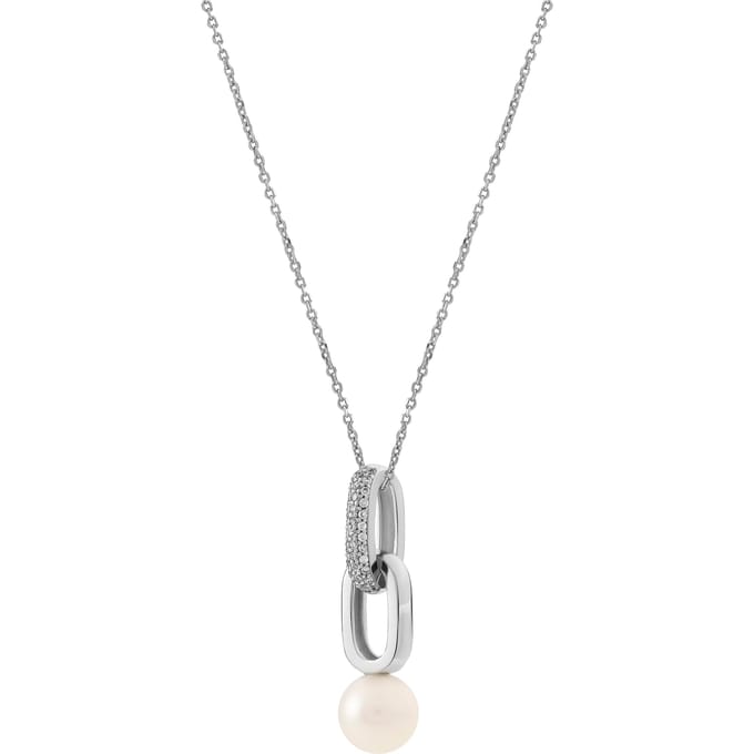 Orphelia Dames 925 Sterling Zilveren Hanger met Ketting - Wit ZH-4451