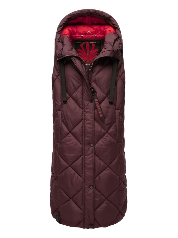 Navahoo lange dames bodywarmer Schnuckel – Modern & Met Capuchon