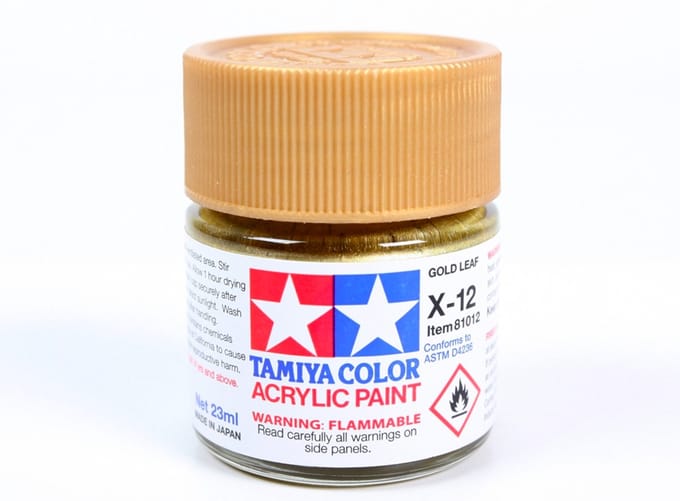 Tamiya Hobbyverf Acrylverf - X-12 Leaf Gold - Gloss - Acryl - 23ml Verf potje - 23 ml