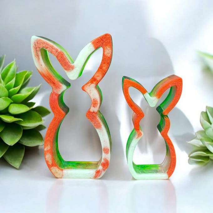 Resin Art JR: Paas decoratie / Decoratieve Epoxy Paashazen (set van 2 st.)