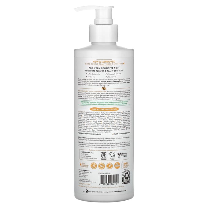 Babo Botanicals, pour la peau sensible de bébé, shampooing et gel lavant, sans parfum, 473 ml (16 fl oz) white