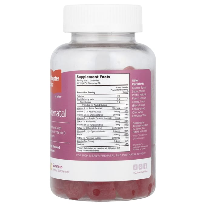 Chapitre Six, gummies pour femmes enceintes, raisin, 60 gummies