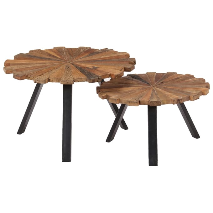 vidaXL - Salontafels - 2 - st - massief - gerecycled - hout