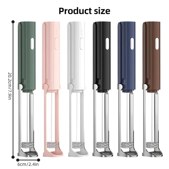 Elektrische Melkopschuimer Oplaadbaar Handheld Schuimmaker voor Koffie 3 Niveaus Instelbaar Ophangbaar Double heads wit