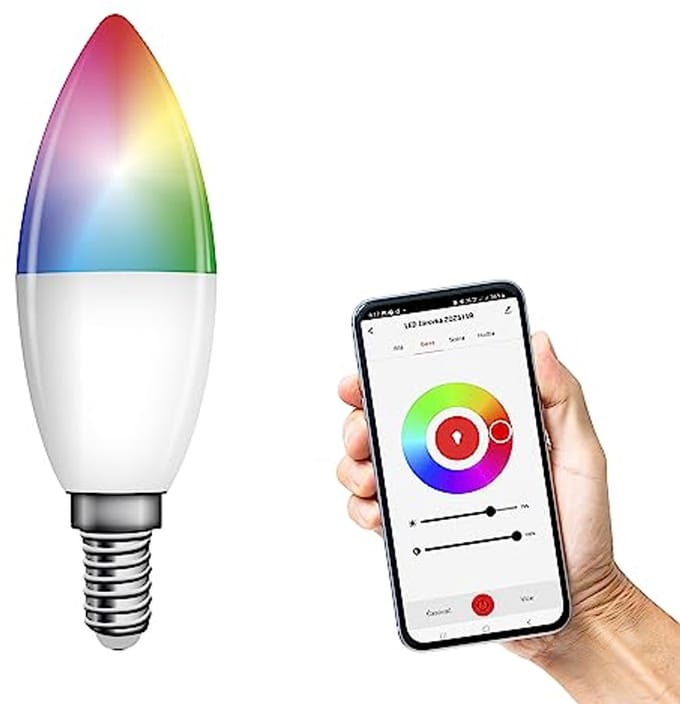 Slimme Dimbare RGB LED Kaarslamp met App Besturing