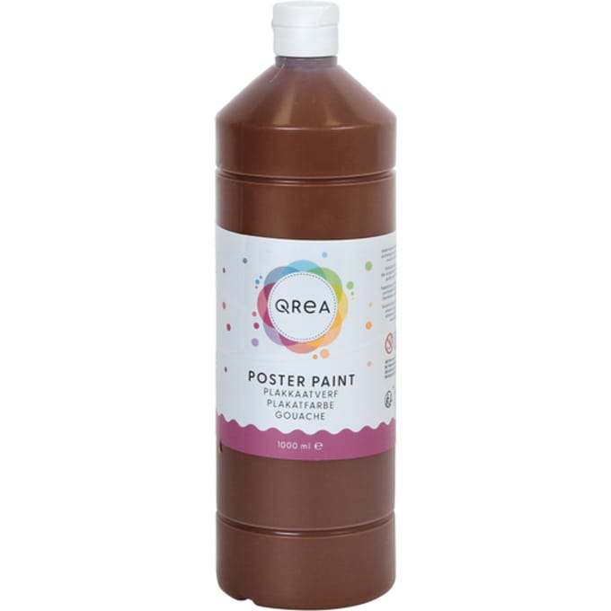 Plakkaatverf Qrea donkerbruin 1000ml