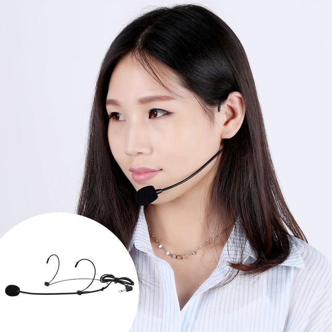 UniDirectionele Hoofdgedragen Headset met Oorhaakmicrofoon Microfoon Flexibele Bedrade Boom voor Spraak