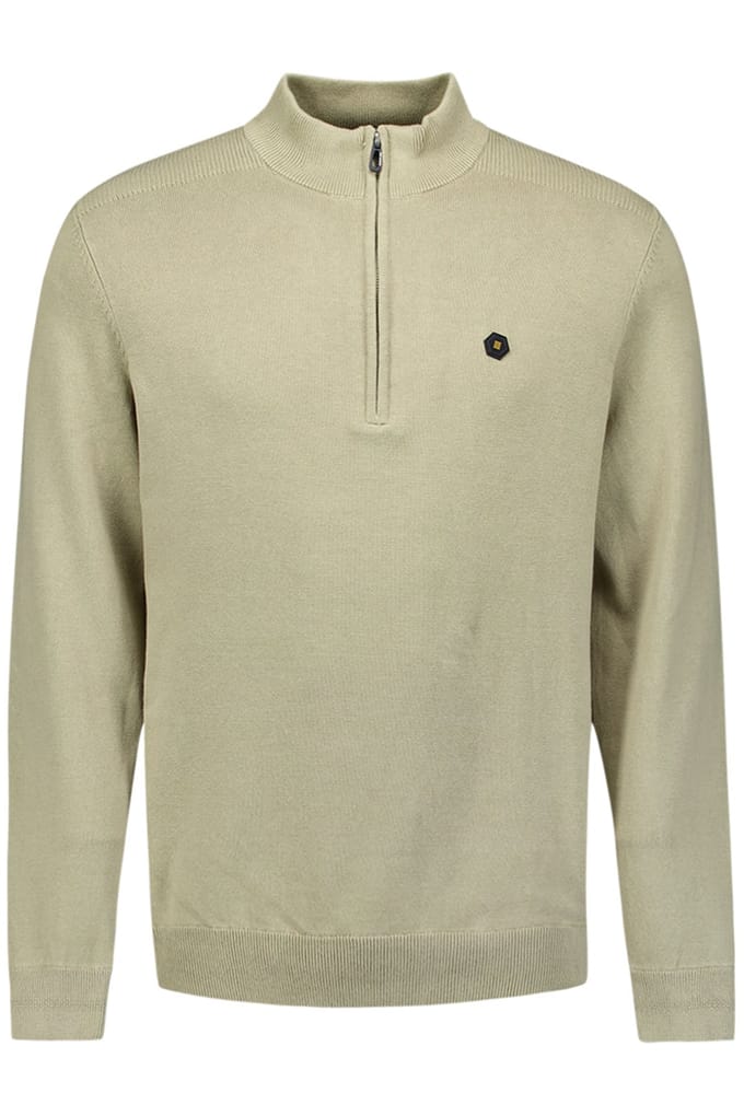 No Excess Pullover Half Zipper Solid Knit Smoke Größe: M | Turtlenecks Outlet | Herren