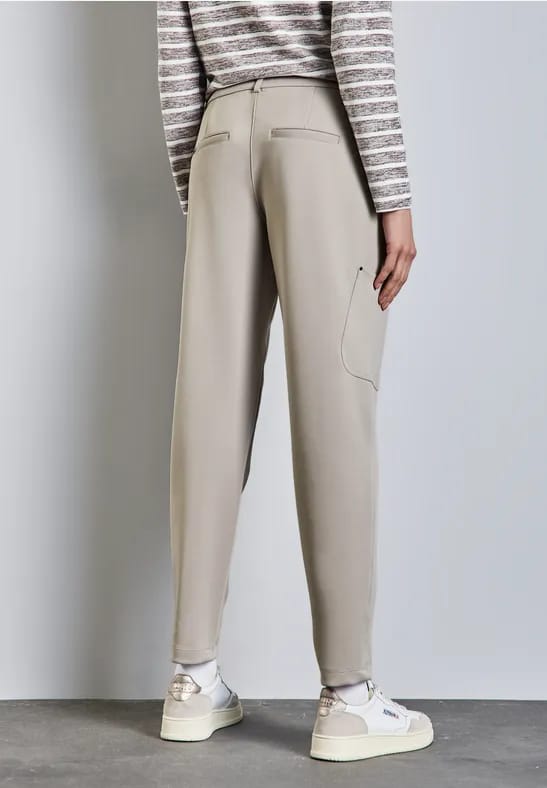 Jersey keperstof cargo broek