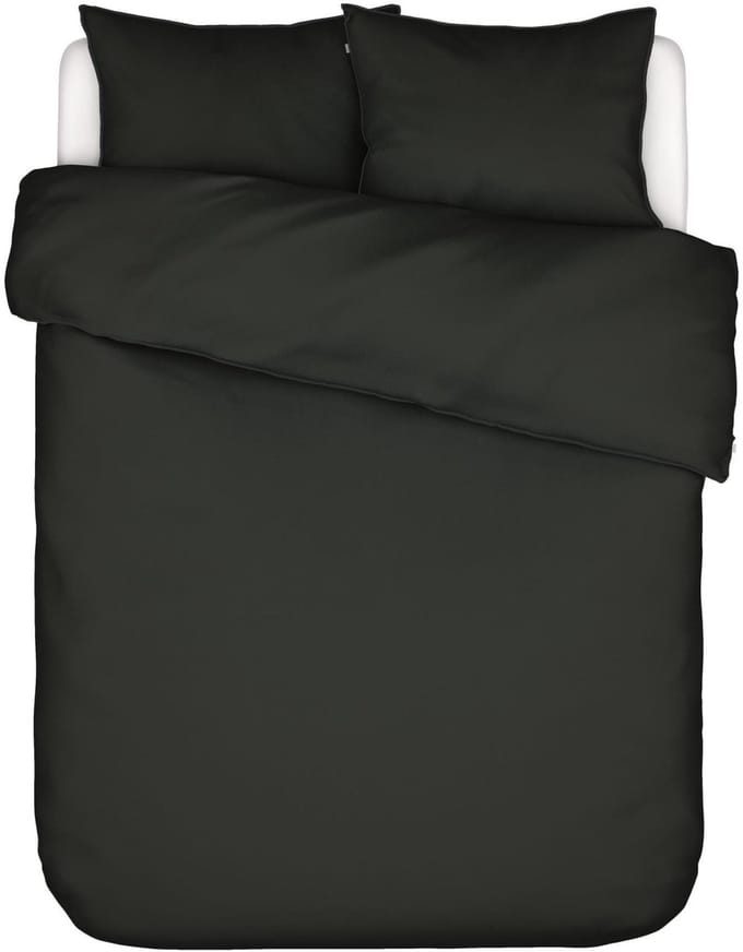 Essenza Minte Dekbedovertrek Katoensatijn Antraciet - Lits-Jumeaux - 240x200/220 cm