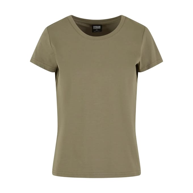 Urban Classics - Sorona Regular Dames T-shirt - XL - Olijfgroen