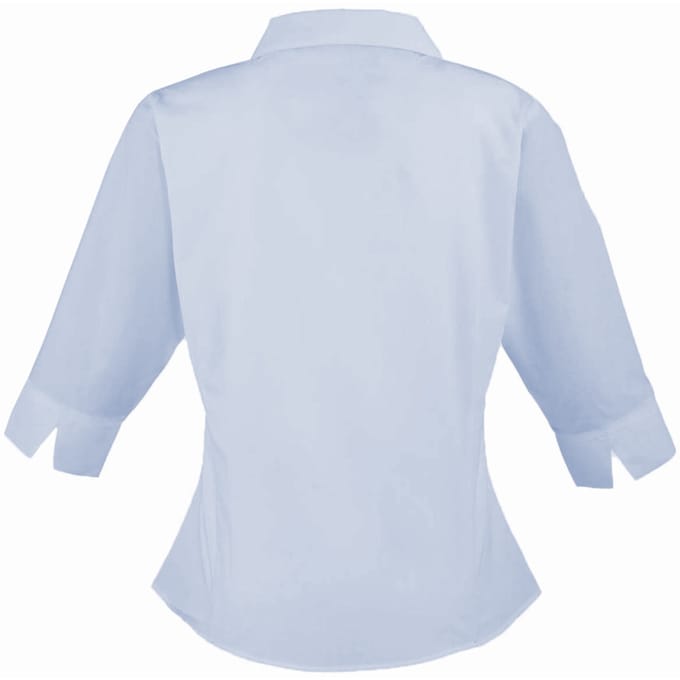Premier 3/4 mouw Popeline Blouse / Gewoon werkoverhemd (Lichtblauw)