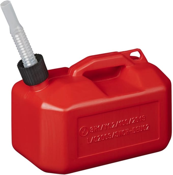 ProPlus Compacte jerrycan - 5 liter - kunststof - rood - UN-gekeurd - laag model