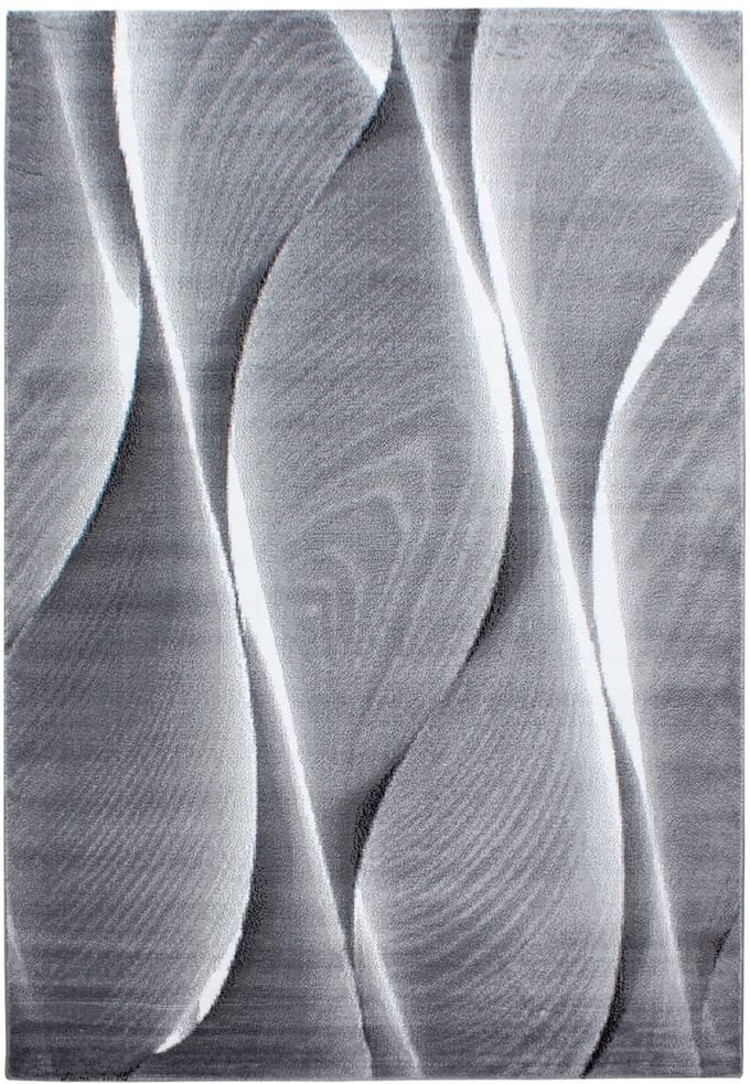 Parma Vloerkleed – Zwarte Curve – Laagpolig & Modern Design