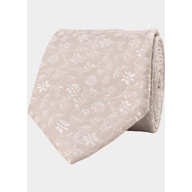 TRESANTI | GASPARE | Silk tie with a delicate floral pattern | Beige