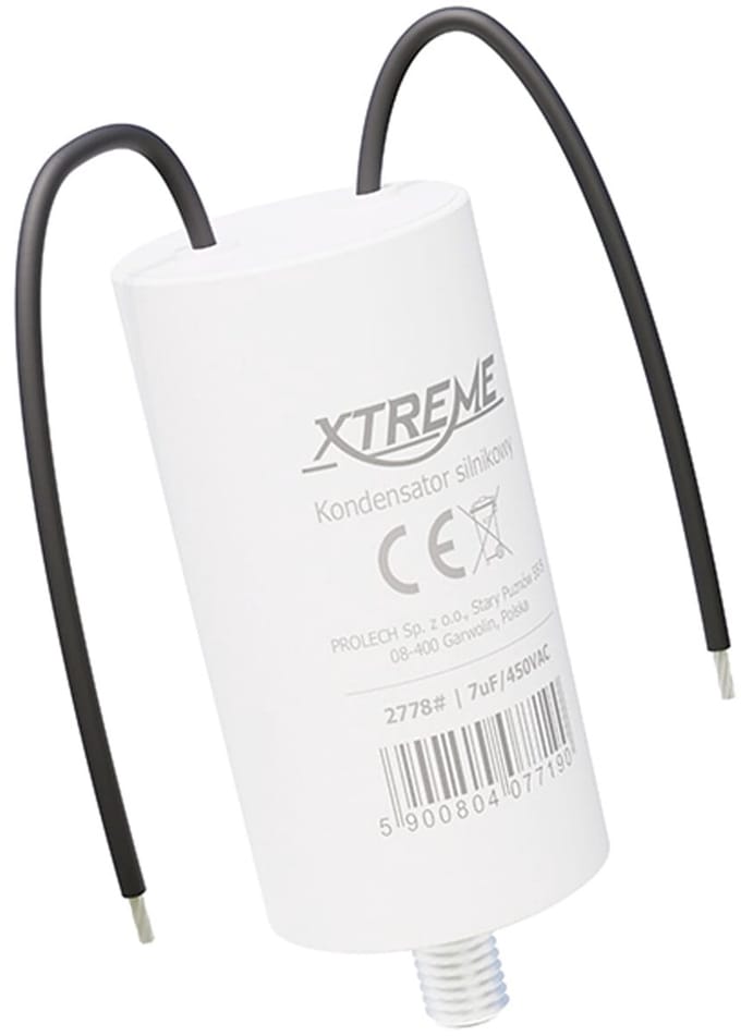 XTREME Motorcondensator 7µF 450V AC - Condensator met Kabels - Start/Bedrijf