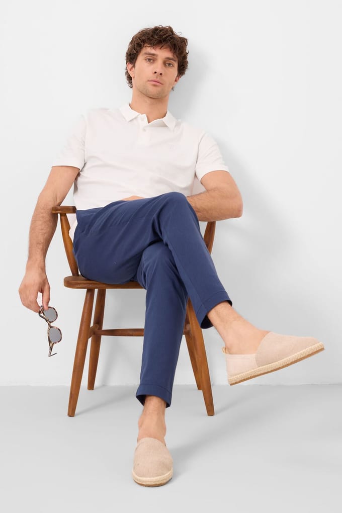 Heren Chino's met Rechte Pijpen van Gabardine
