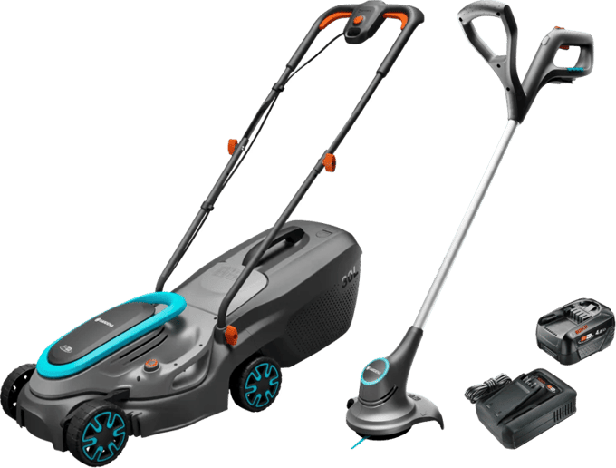 Gardena PowerMax 32/18V P4A Solo + SmallCut 23/18V P4A Solo + Bosch Starterset 18V 4,0 Ah