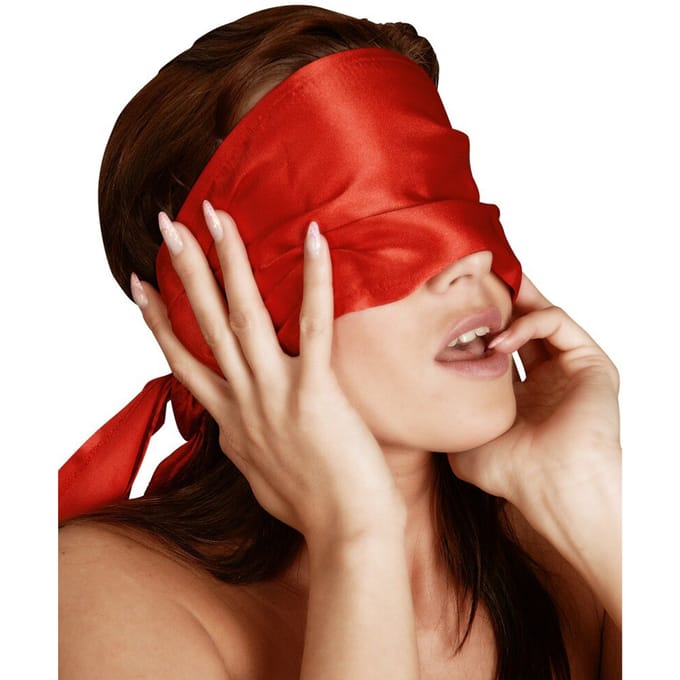 Bad Kitty - Satijnen Bondage Blinddoek Licht Transparant – Rood