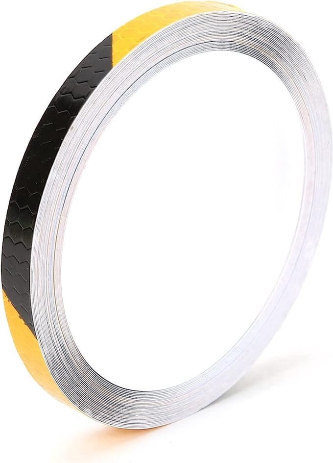 Doodadeals® Reflecterende Tape - Reflecterende Stickers Fiets – Reflector Sticker - 8 meter x 10 mm – Zwart/Geel