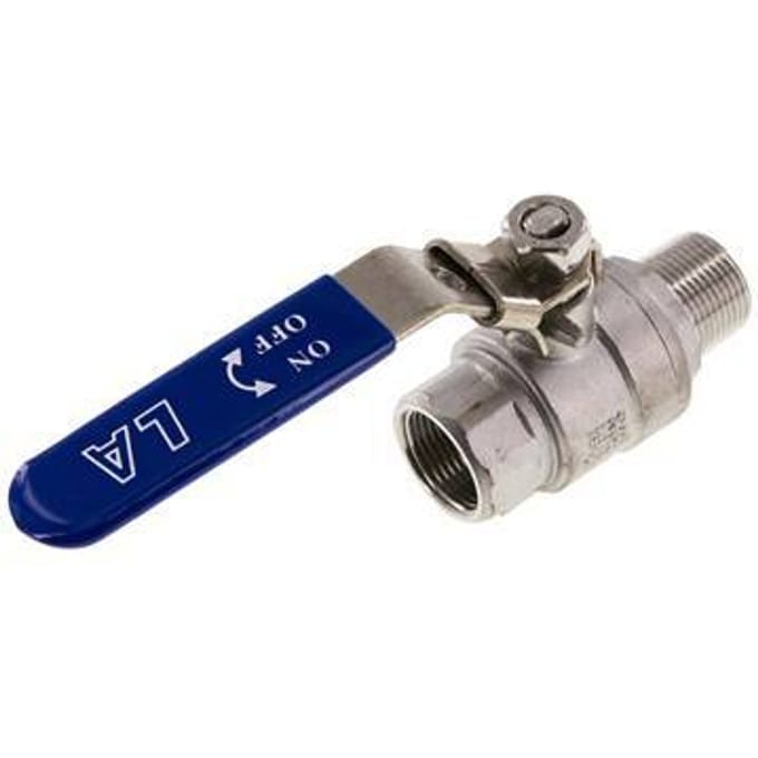 Buiten x Binnendraad R/Rp 3/4 inch PN 63 2-Weg RVS Kogelkraan - BL2SH-M-63-MF-034