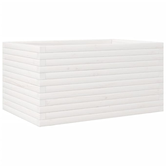 vidaXL - Plantenbak - 90x60x45,5 - cm - massief - grenenhout - wit