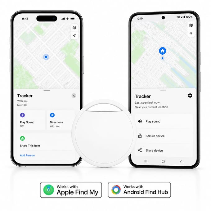 GPS Tracker - Werkt met Apple Find My & Android Find My Device - Locatie Tracker - Waterbestendig - Vervangbare batterij - Wit