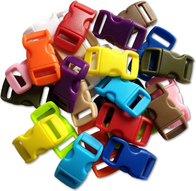 Ilènne - Paracord sluiting - mix van kleuren - plastic - 25 stuks - click sluitingen voor armband