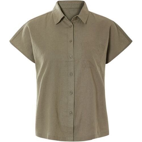 ESMARA Linnen dames blouse (Olijfgroen, 34)