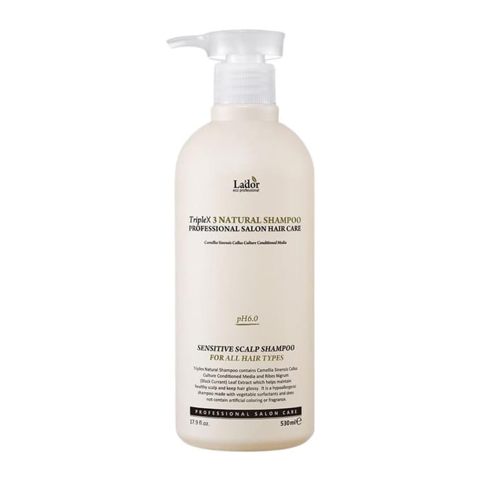 Lador Triplex Shampoo Naturel Sans Sulfate Nettoyage Doux 530ml white
