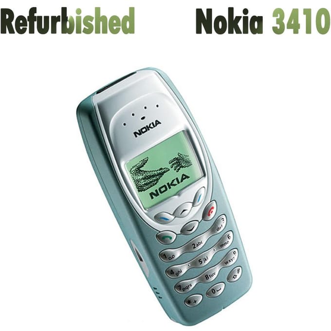 Téléphone Mobile Nokia Original 3410 Débloqué Remis à Neuf GSM 900 / 1800 Avec 1 SIM Simple Set vert