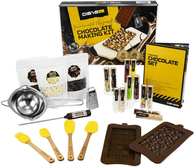 DIBYS - Kit voor het maken van Chocolade - Voor volwassenen en kinderen - Chocolade - Cadeau - Geschenkset