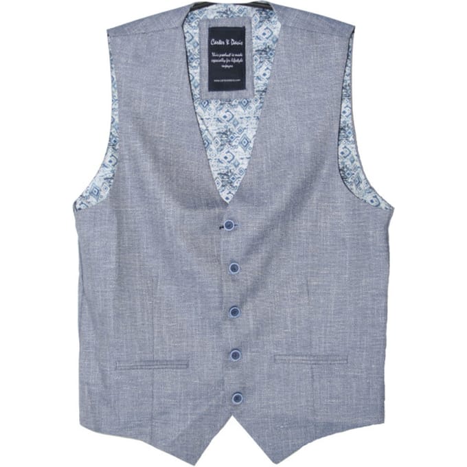 Carter & Davis - Gilet - Heren - 52 - Blauw - Polyester - 2649-1420
