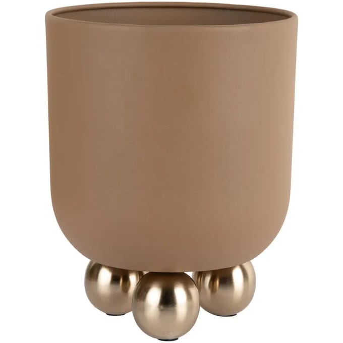 Present Time Bloempot Estilo Small - Bruin - 18.5x18.5x23cm - Modern
