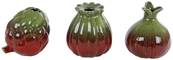 Vaas "Vegetable" groen/rood aardewerk