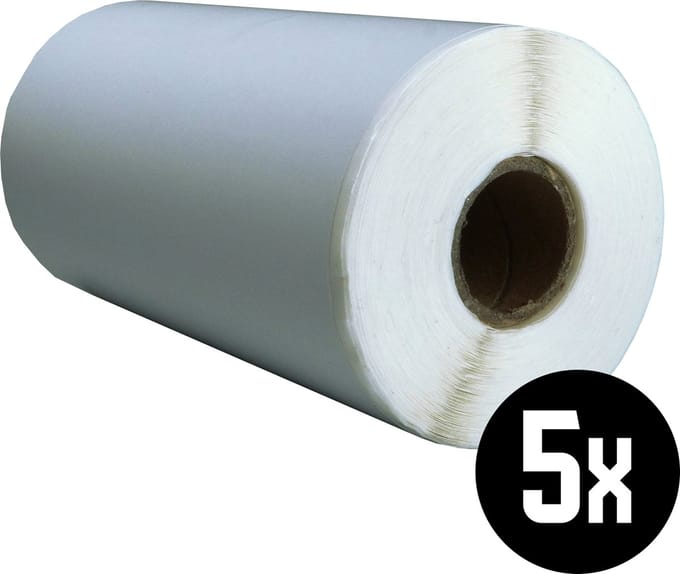 DULA Compatible Zebra Labels 102x152mm - 110 etiketten per rol - kern 19mm - Wit - Permanent - 5 rollen