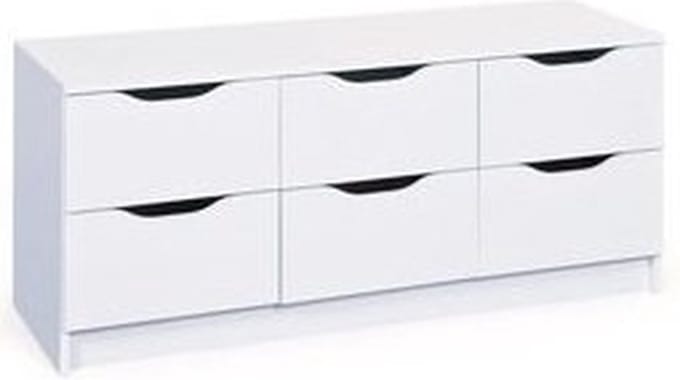 Interlink SAS Westphalen ladekast - Hout - 6 lades - 120x50x40 cm - Wit