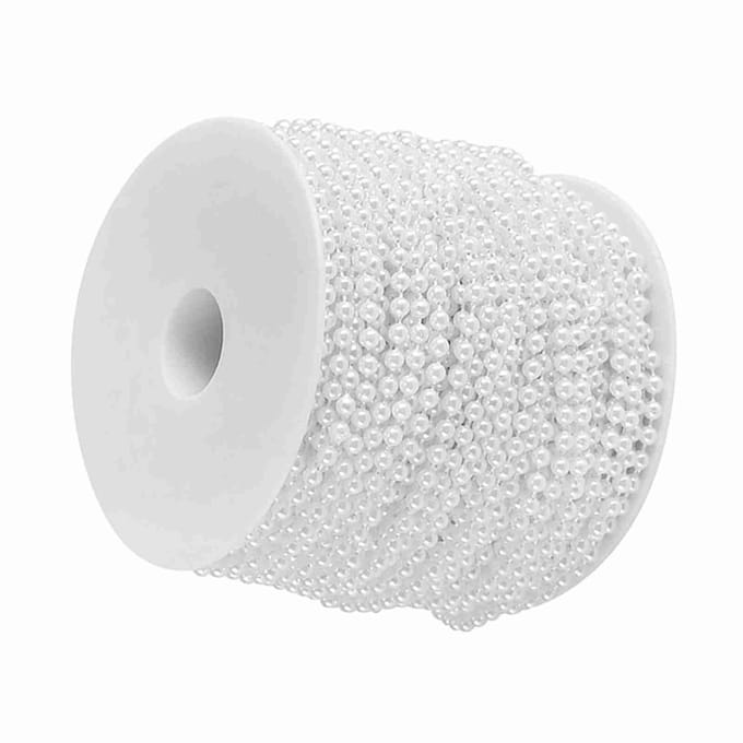 40m/rol 4mm Kunstparel DIY Ornamenten Kralen Gordijn Bruiloft/Festival Feest Decor Wit wit