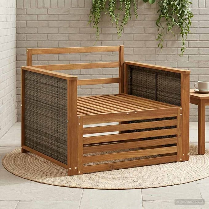 vidaXL - Buiten - Midden - Sofa - Naturel