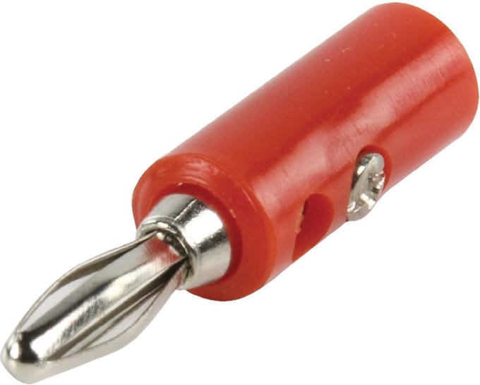 Banaan connector voor luidsprekerkabel tot 4 mm / rood
