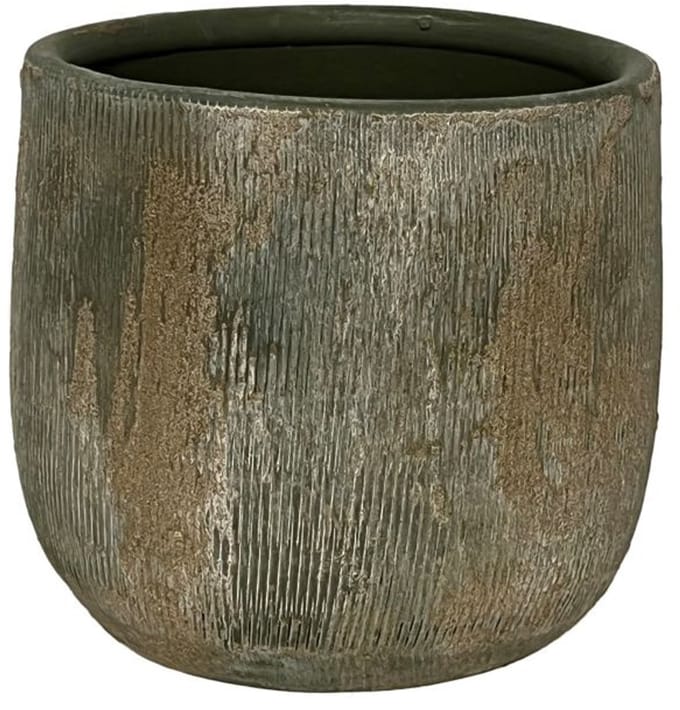 Bloempot Miami - d19 x h17cm - Groen Cement