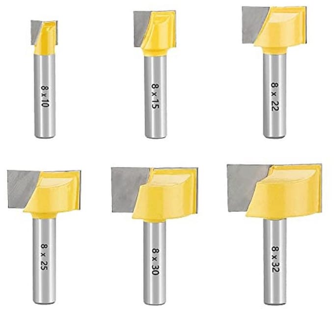 6-delige Frezen Gereedschap Set voor Bovenfrees - Groeffrees Set voor Houtbewerking
