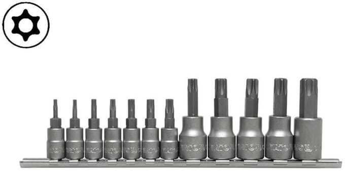 Yato YT-04332 Serie - Dopsleutelset - 12-delig - Torx - Chroom-vanadiumstaal